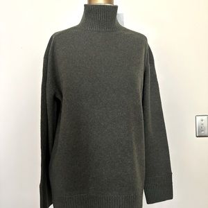 Vince High-neck oversized Cashmere Tunic Sweater Size S in Khaki Green